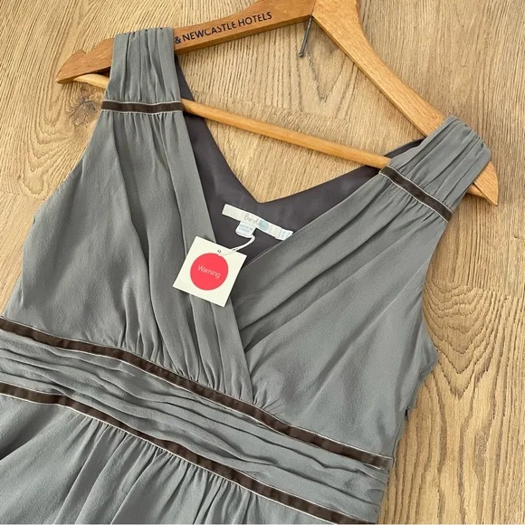 Boden New Silk Dress UK 10 Occasion Lined Sleeveless Fit Flare Mini Party MARK - Picture 6 of 9